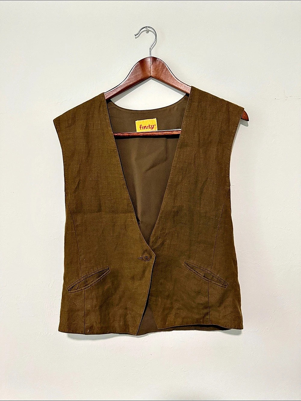 Finity Linen Blend Button Front Vest